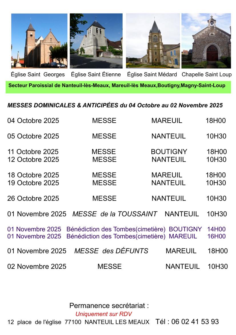 00 affiche messes dominicales 04 octobre au 02 novembre 2025